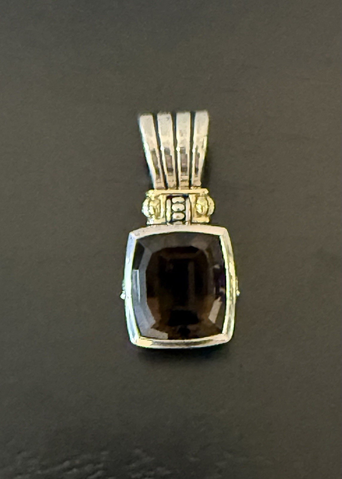 Lagos Caviar Sterling Silver & 18K Yellow Gold Smoky Topaz Enhancer Pendant