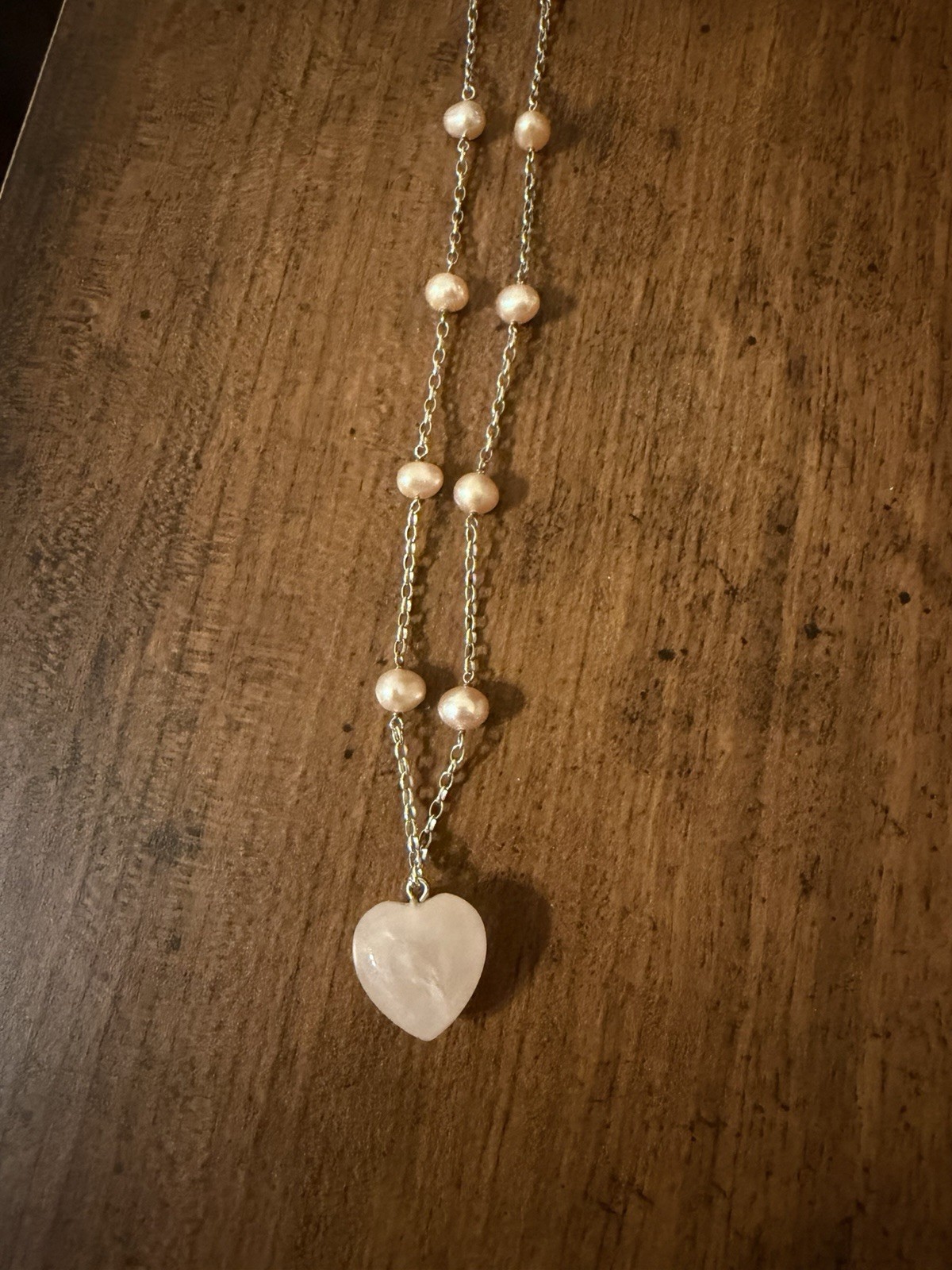 Rose Quartz And Pink Cultured Pearl Sterling Silver Necklace