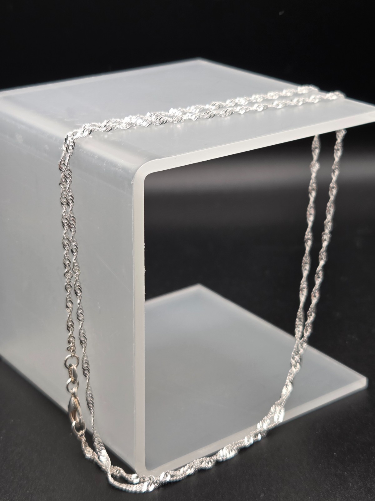 Sterling Silver 925 24 Inch Singapore Chain Lobster Claw Clasp