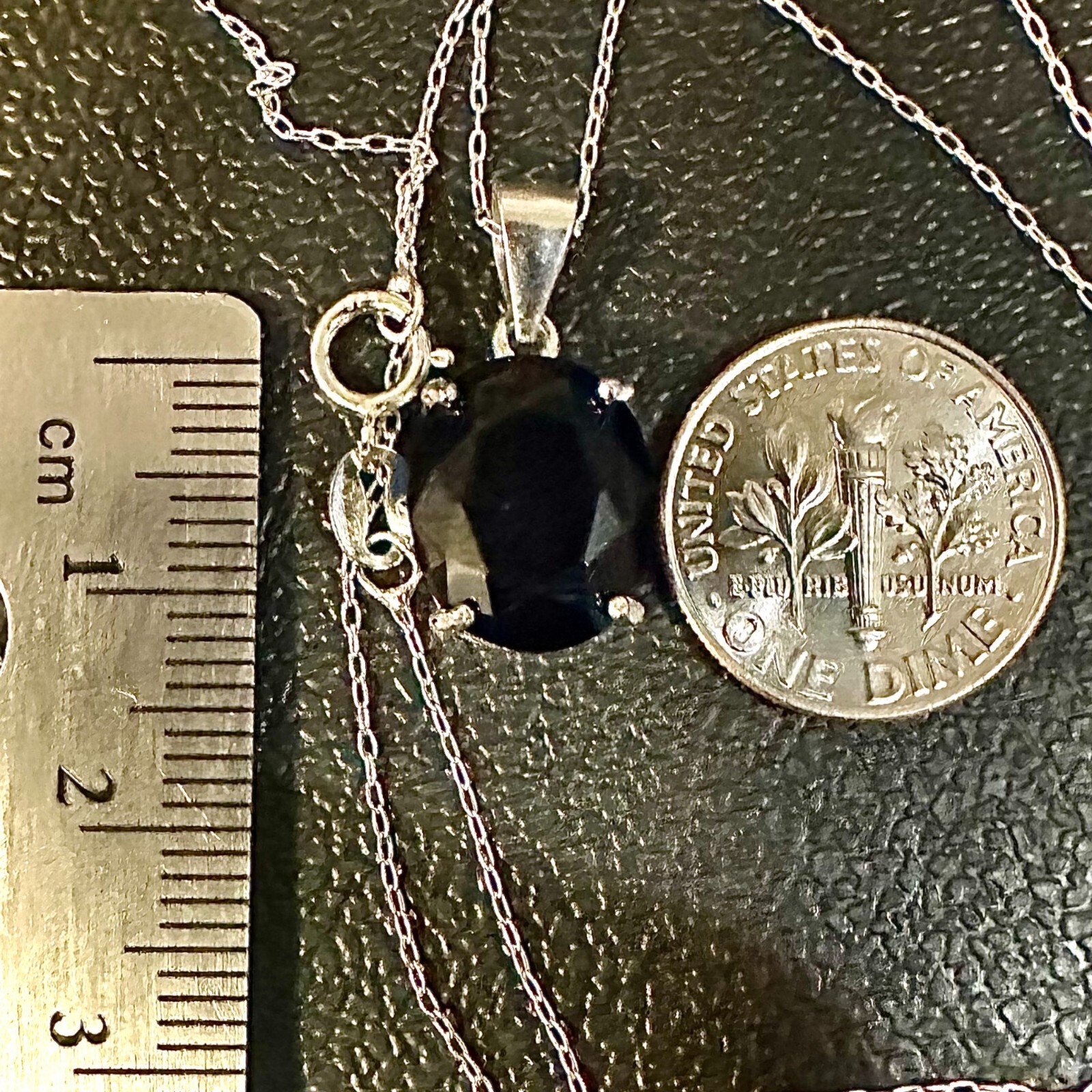 Blue Sapphire Necklace 925 Sterling Silver Italy Pendant for Women lab-created