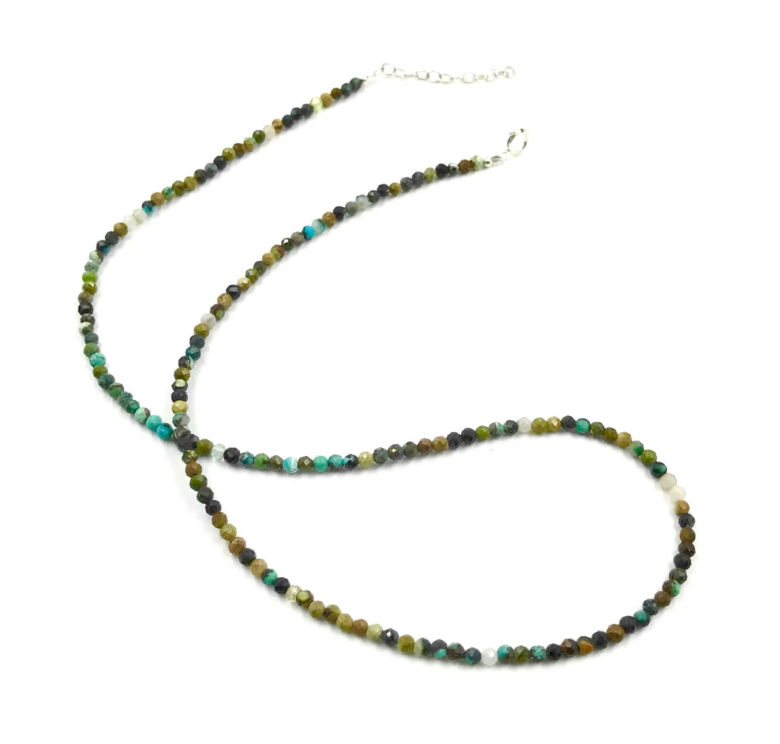 Genuine Turquoise Bead 925 Silver Necklace Jewelry Women Handmade USA SELLER