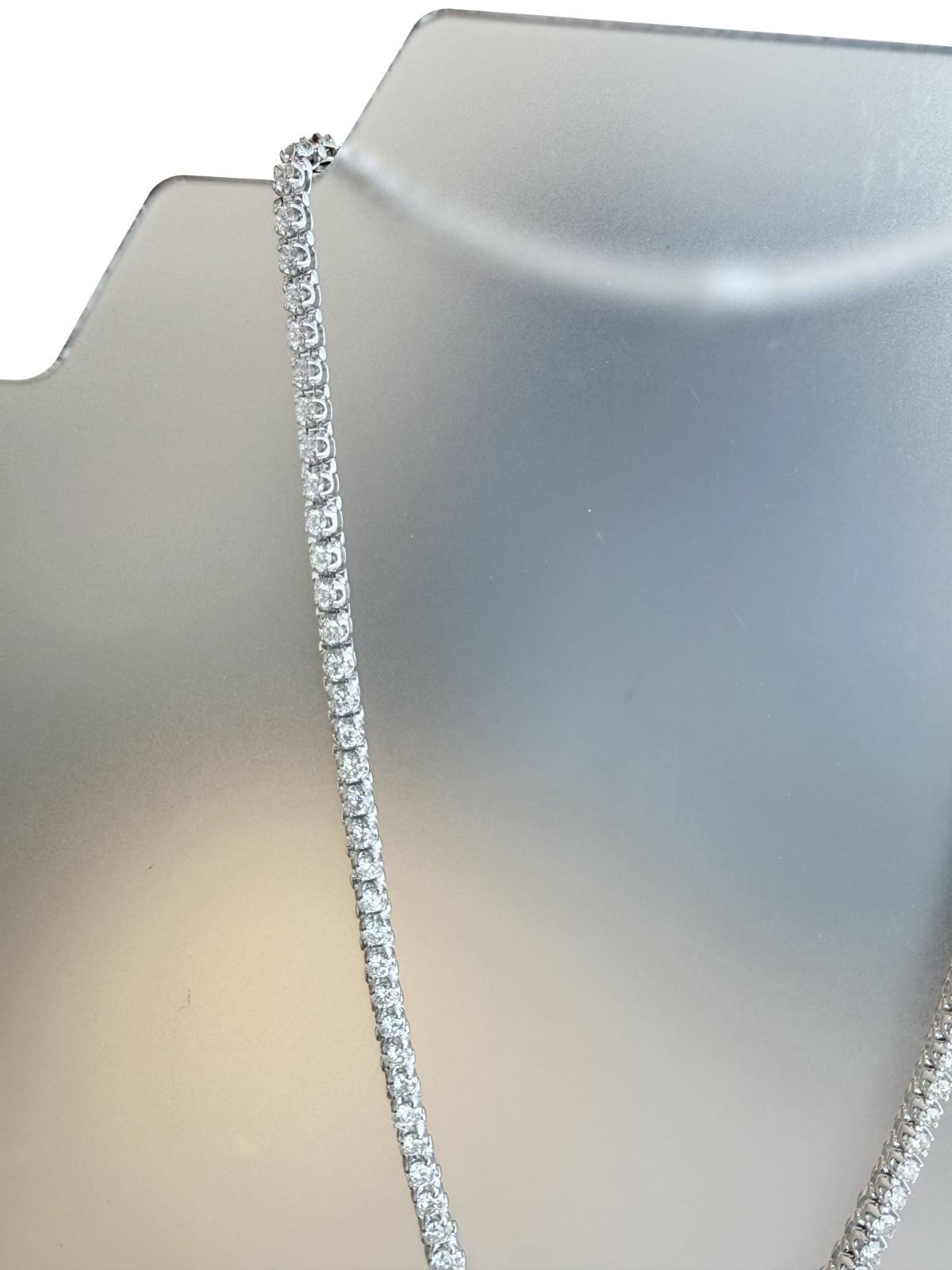 15.50 CTW Natural Diamond Tennis Necklace 14K White Gold G-H Color VS2 17 Inches