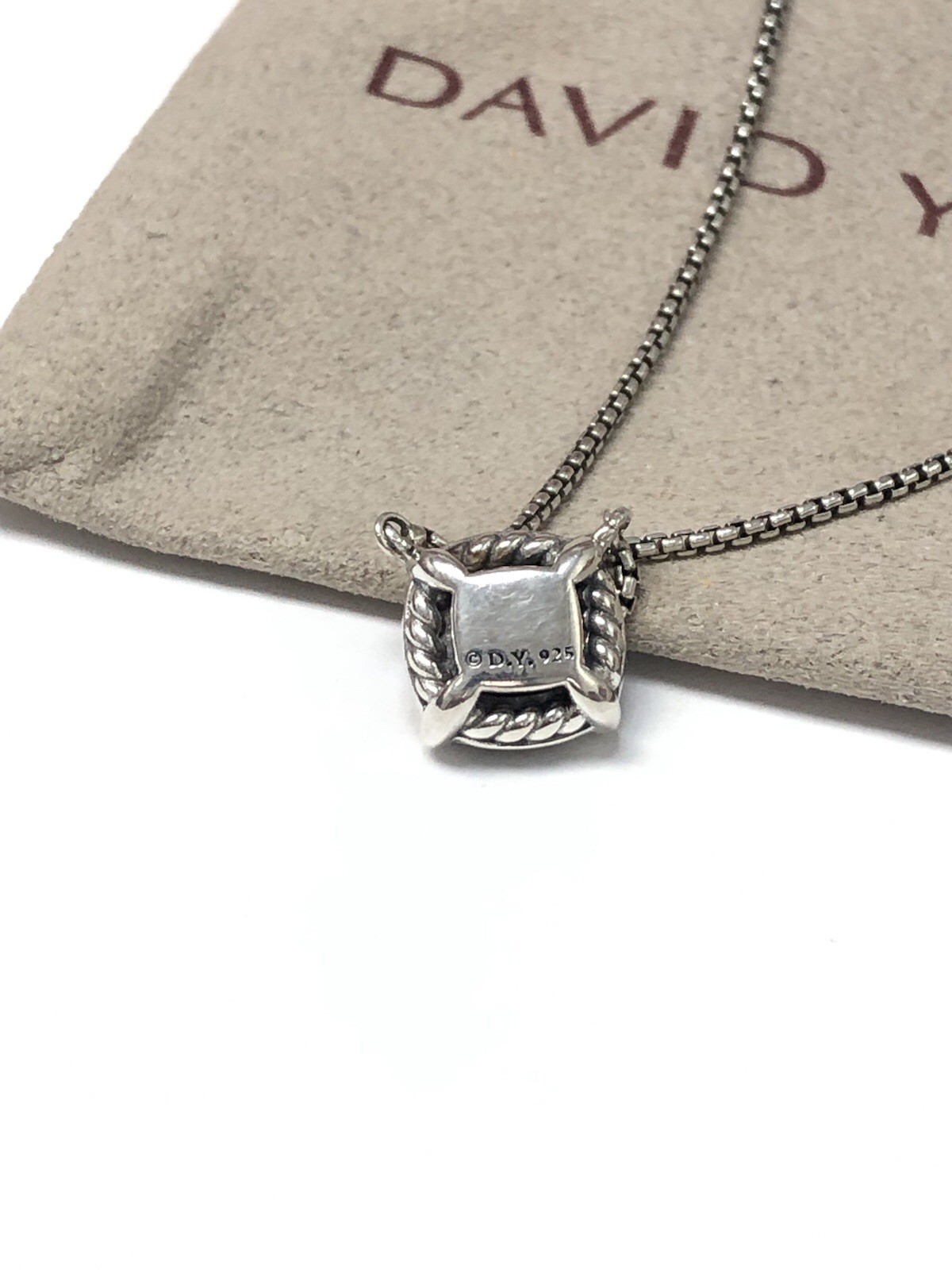 DAVID YURMAN Petite Chatelaine Sterling Silver Black Onyx & Diamond Necklace