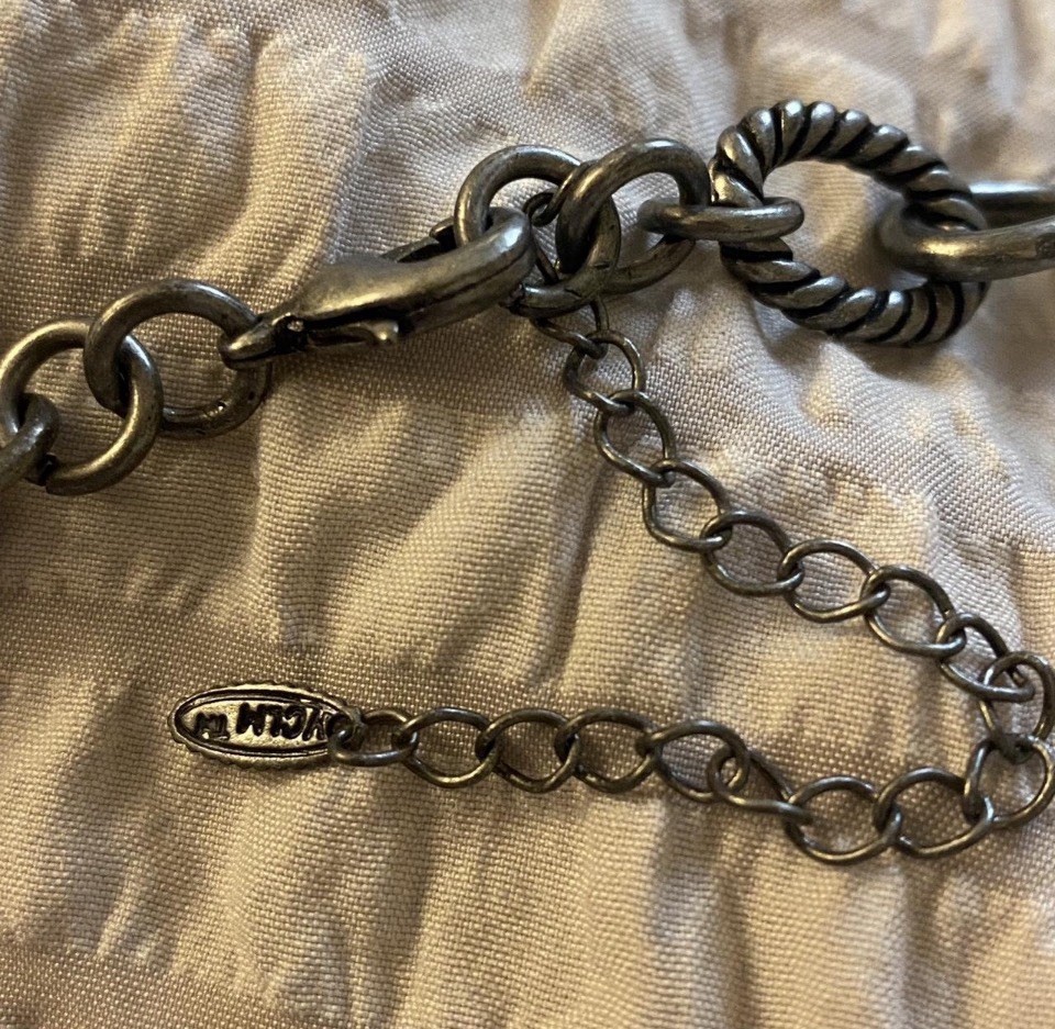VCLM Textured Thick Dark Gray Chain Necklace