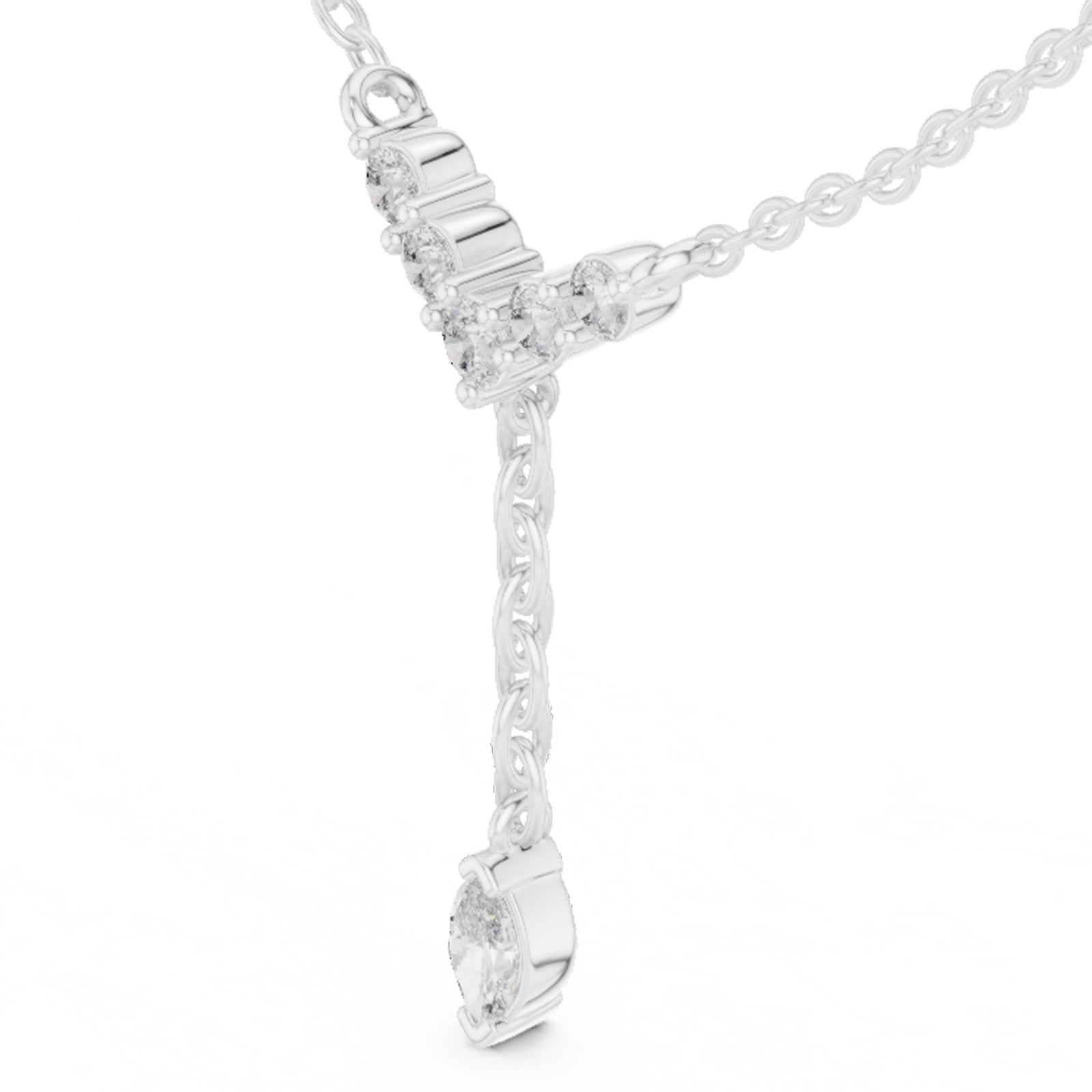 Marquise Certified VVS1 Natural Diamond Luxury Engagement Pendant 14K Gold Over