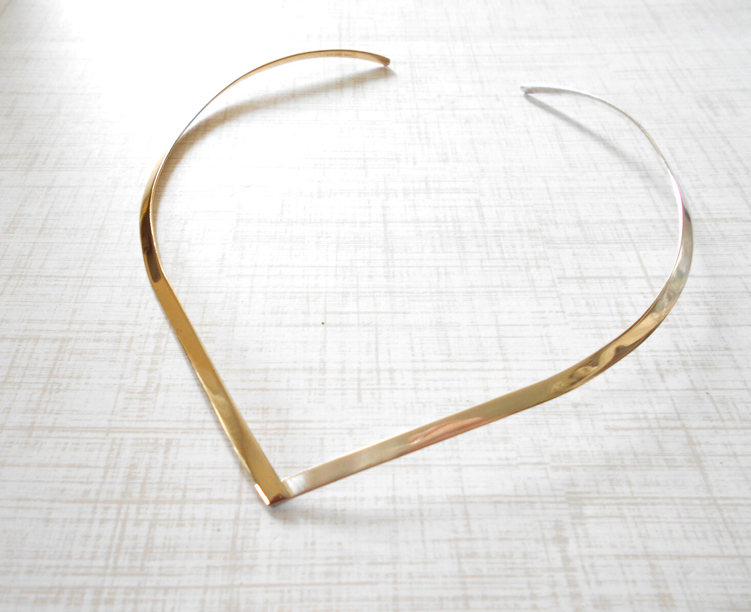 FAS Sterling Silver “V” Collar Necklace 38CR1