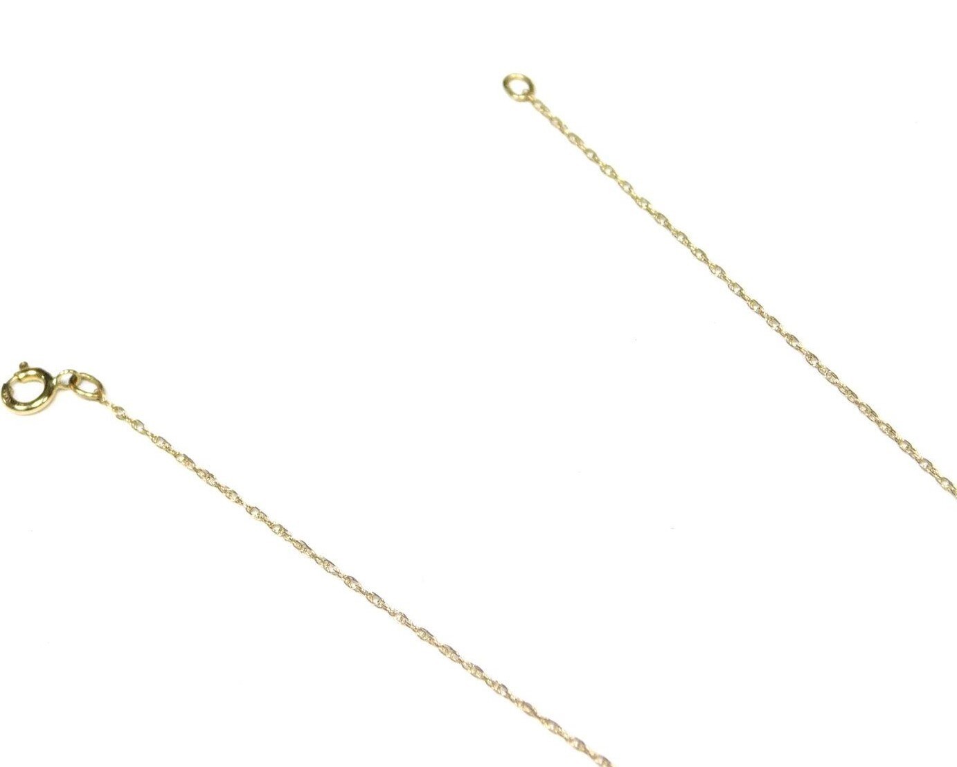 10K Yellow Gold & Diamond Heart Pendant Chain Necklace 18″ Very Fine Dainty