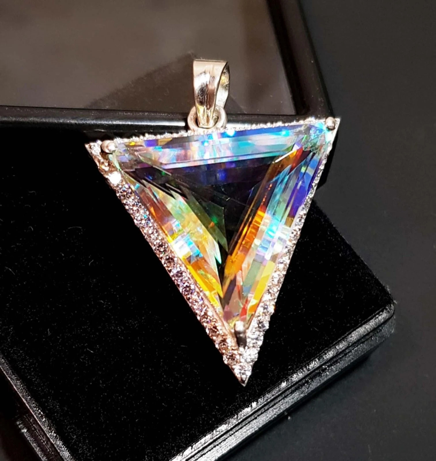 59.65 Ct Trillion Certified Natural Mystic 925 Solid Silver Pendant Loose Gems 5
