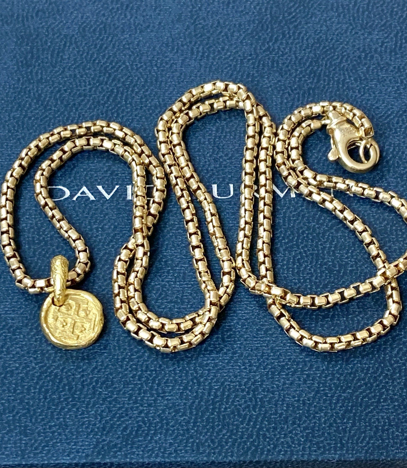David Yurman 22K/18K Gold Shipwreck Pendant Necklace 2.7mm 24” Excellent $7000