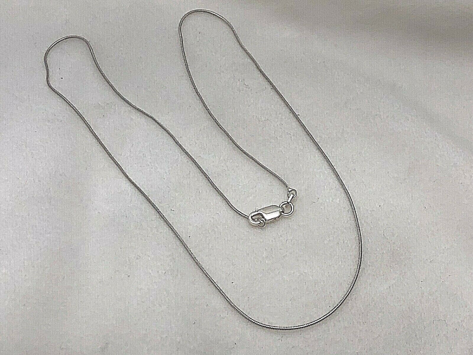 Sterling Silver .925 .8mm Wide Snake Chain 18″ Necklace Lobster Claw Clasps