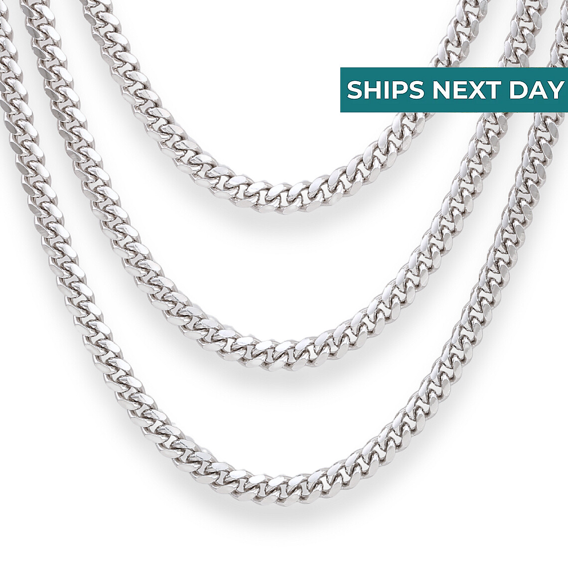Solid 925 Sterling Silver 5mm Cuban Chain Italian Necklace 20″ 22″ 24″ 26″