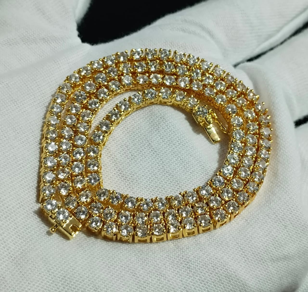 15Ct Round Cut Lab Created Diamond Gorgeous Necklace 14K Yellow Gold Plated 18′