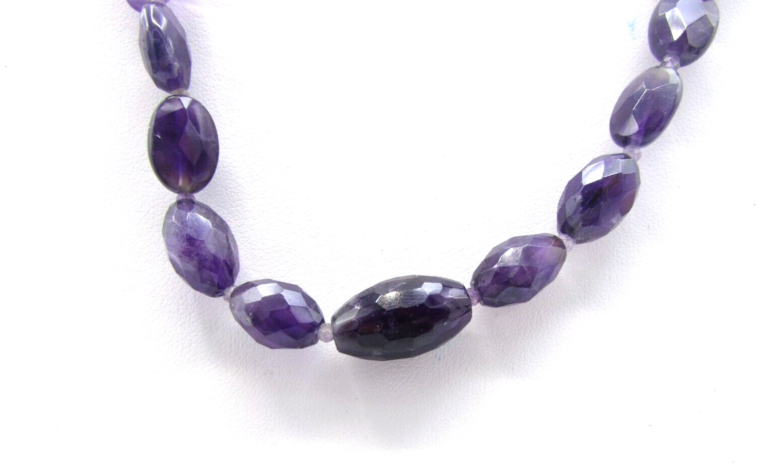 9mmx 13mm BBJ ADJUSTABLE BEADED AMETHYST 30″ STERLING 925 NECKLACE NWOT NK10