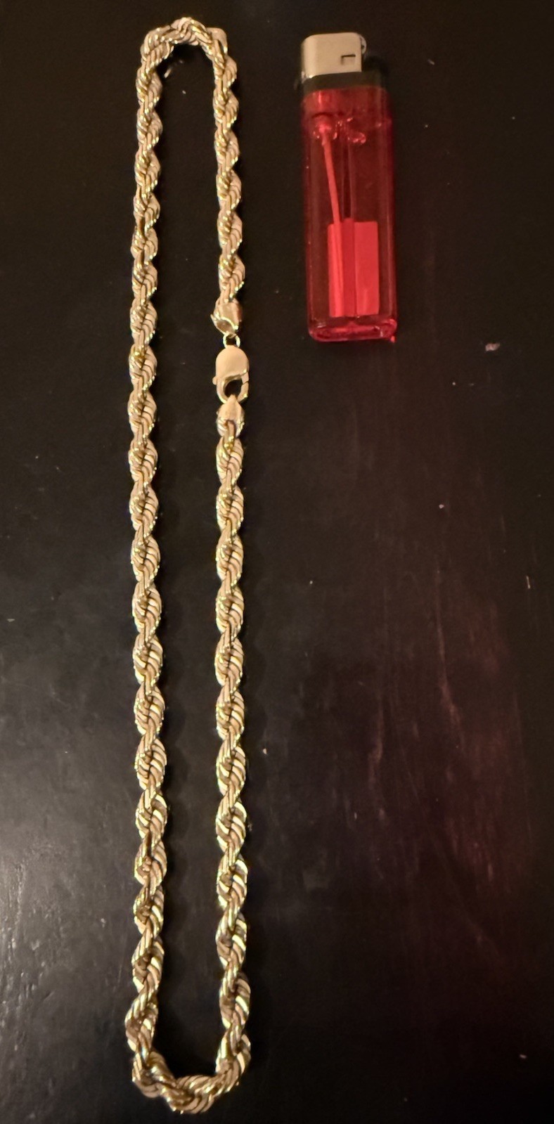 10K Solid Yellow Gold- Rope Chain Necklace. 81grams 20inch 6.5inch thick