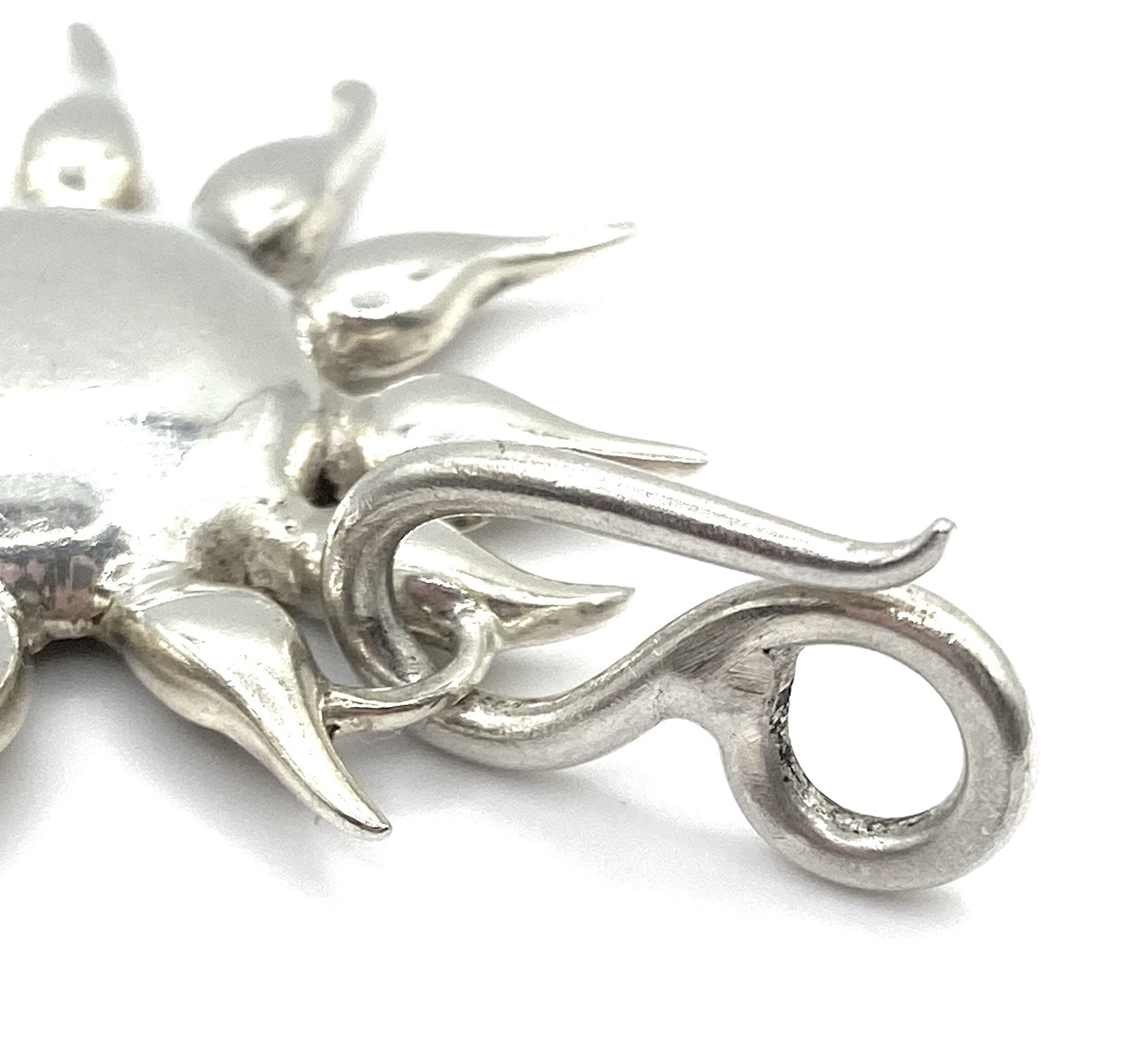 Sterling Silver / 925 Handmade Sun Pendant with Hook
