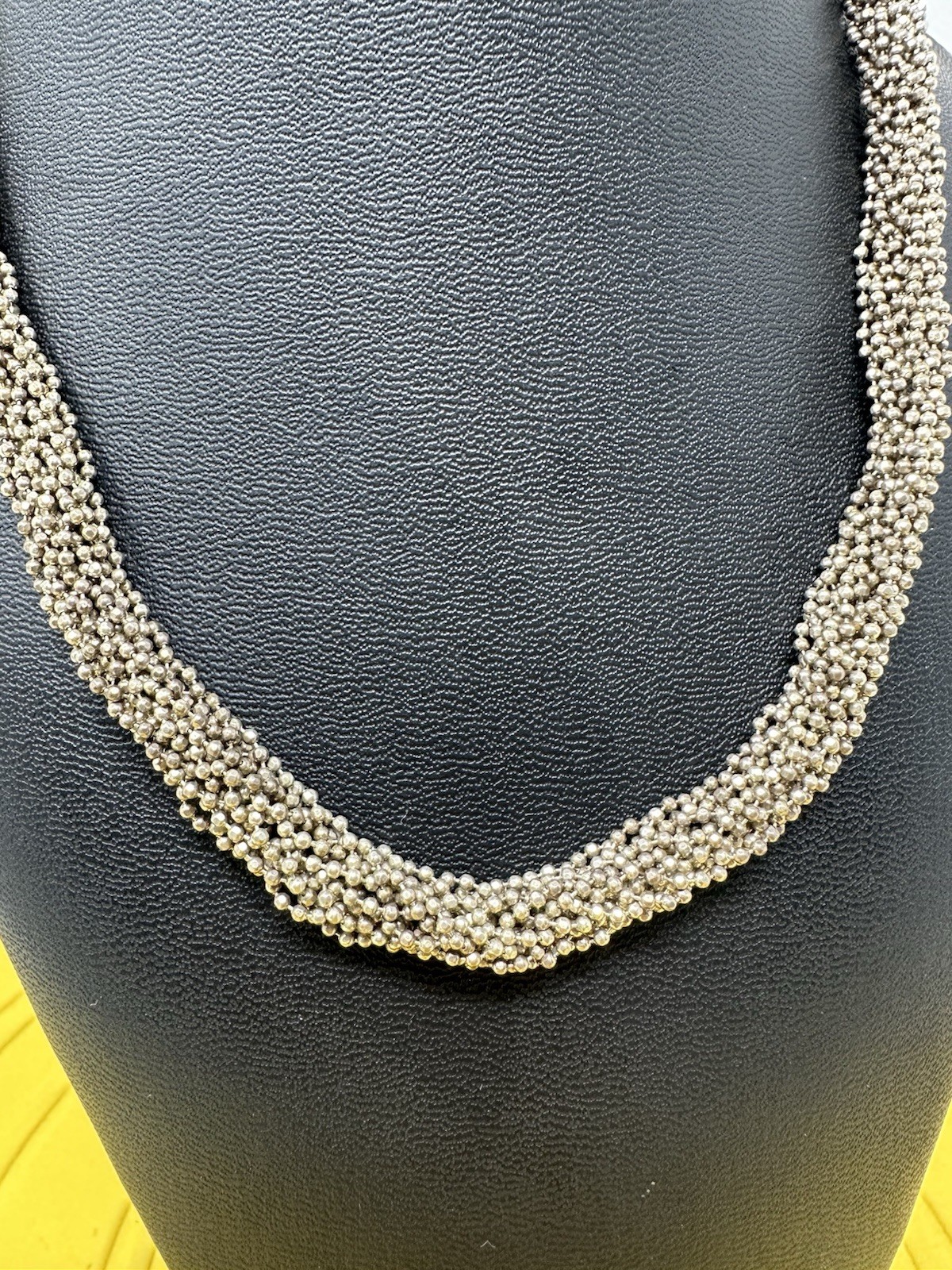 Sterling Silver Beautiful 16 Stranded Braided Choker Necklace 51g 17 Inch Modern