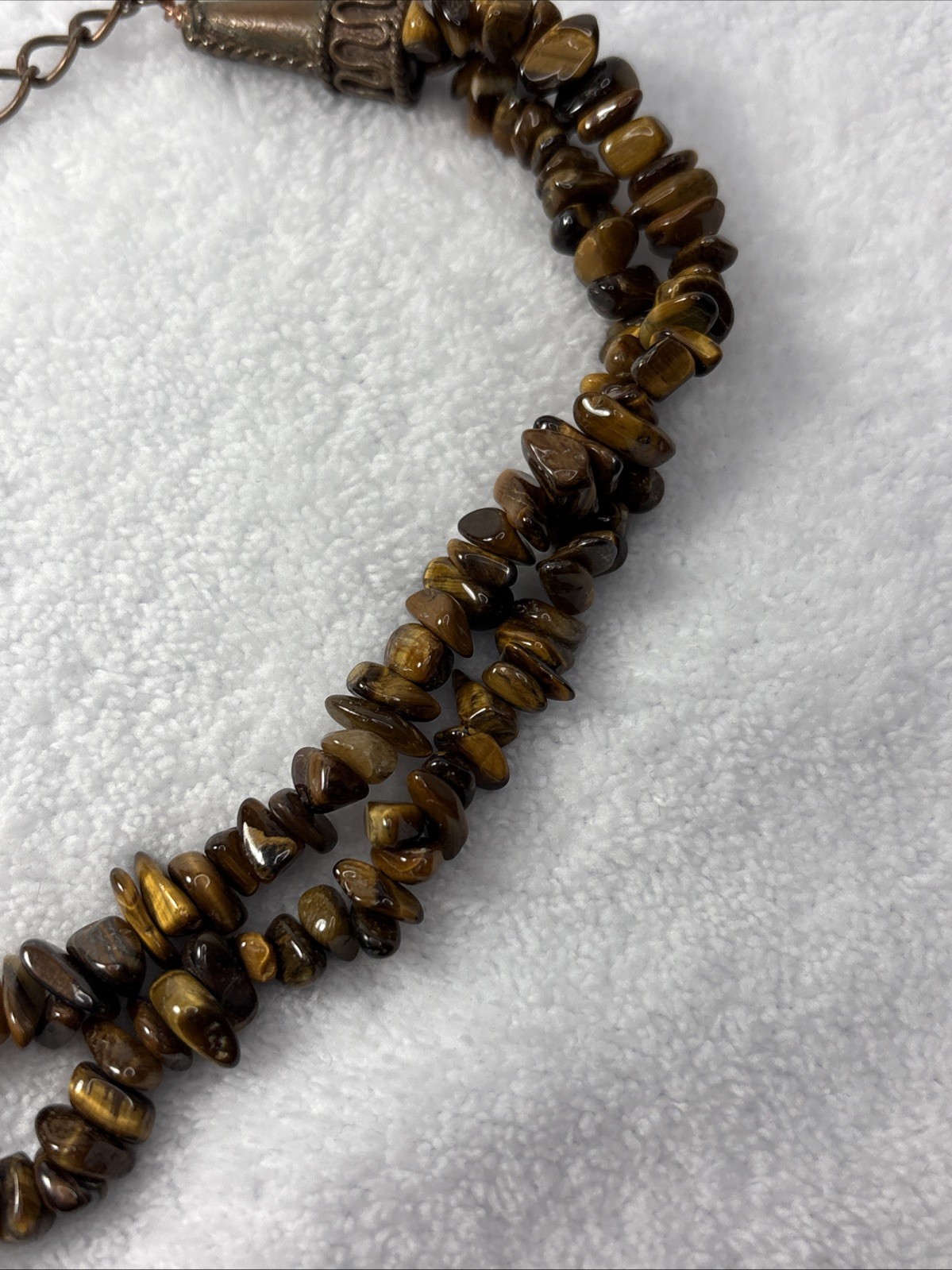 Dragon Pendant Tiger’s Eye Stone Polished Chip Bead Necklace Statement Jewelry
