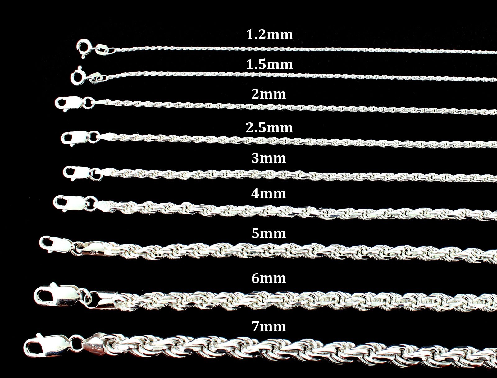 Real Solid 925 Sterling Silver Diamond Cut Chain Italian Necklace Bracelet