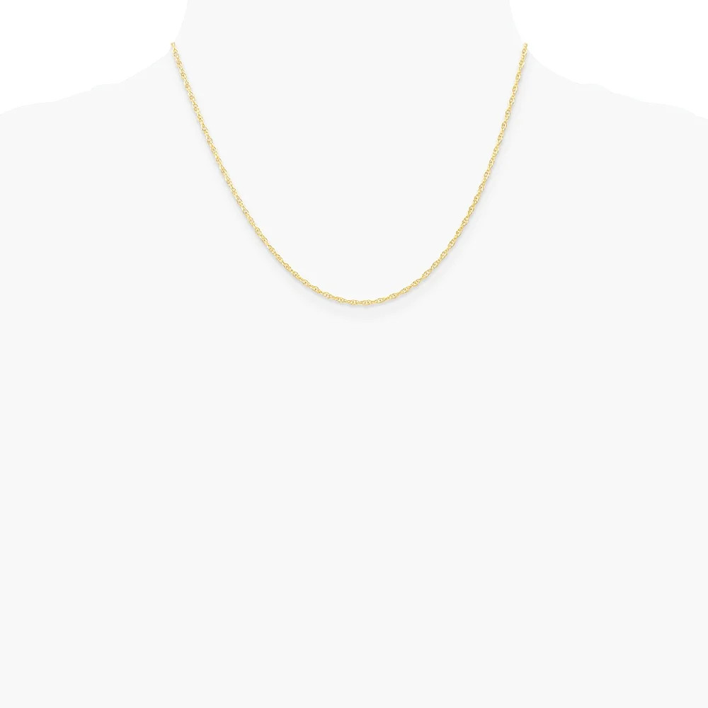 10K Yellow Gold 1.35mm Carded Cable Rope Chain Necklace 16″-24″