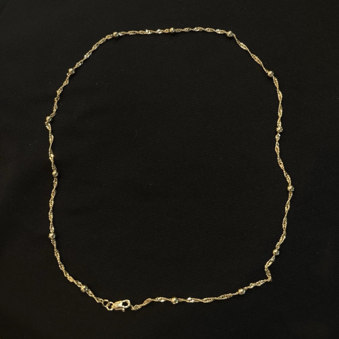 Yellow Gold Rope Chain Necklace Lobster Clasp No Stone Gold Metal