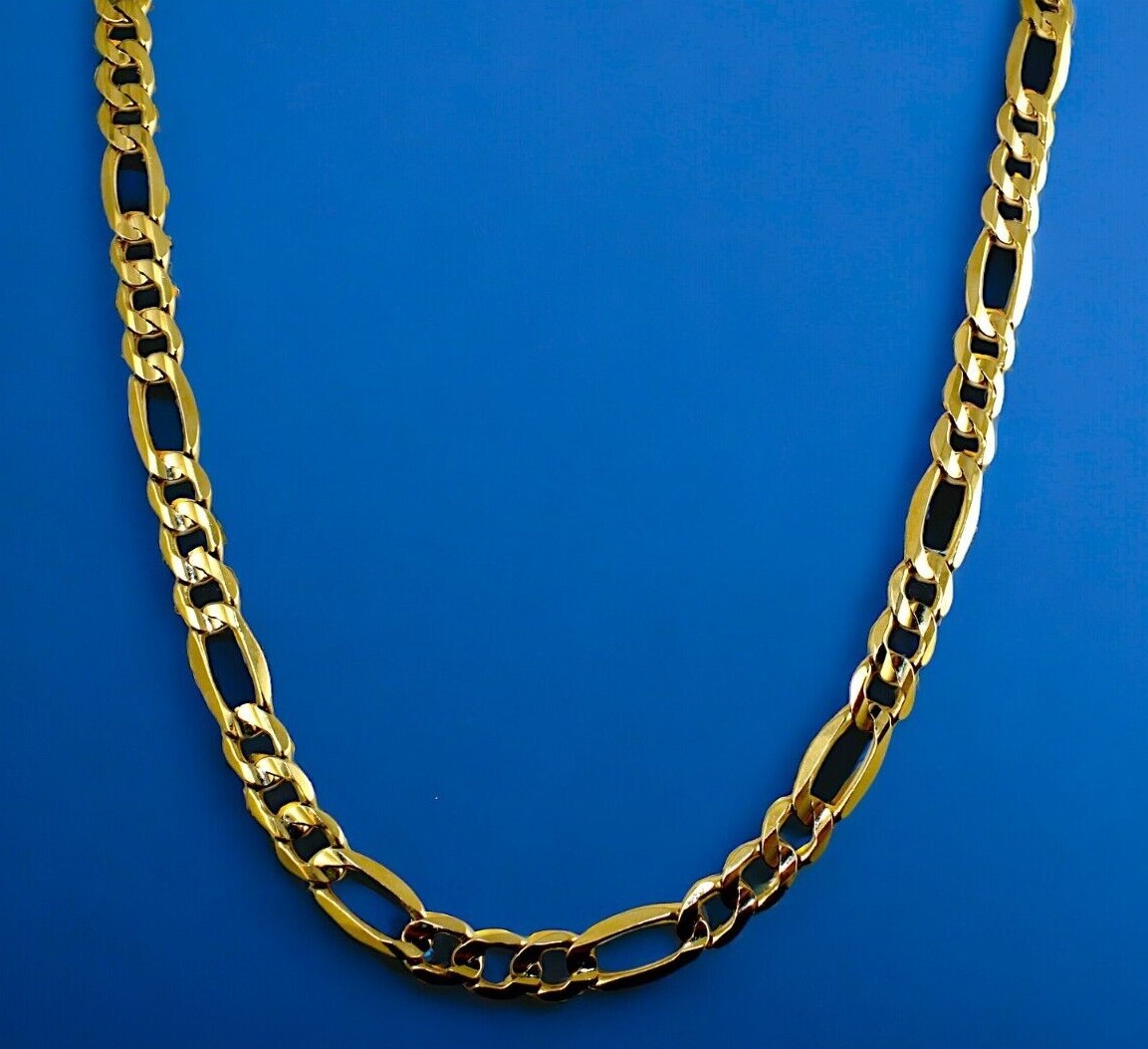 14K Yellow Gold 1.5mm-12mm Solid Figaro Chain Necklace Link All Sizes Real