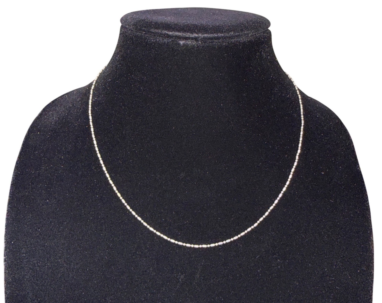 Sterling Silver Womens Italy Beaded Chain Necklace 925 Lobster Clasp