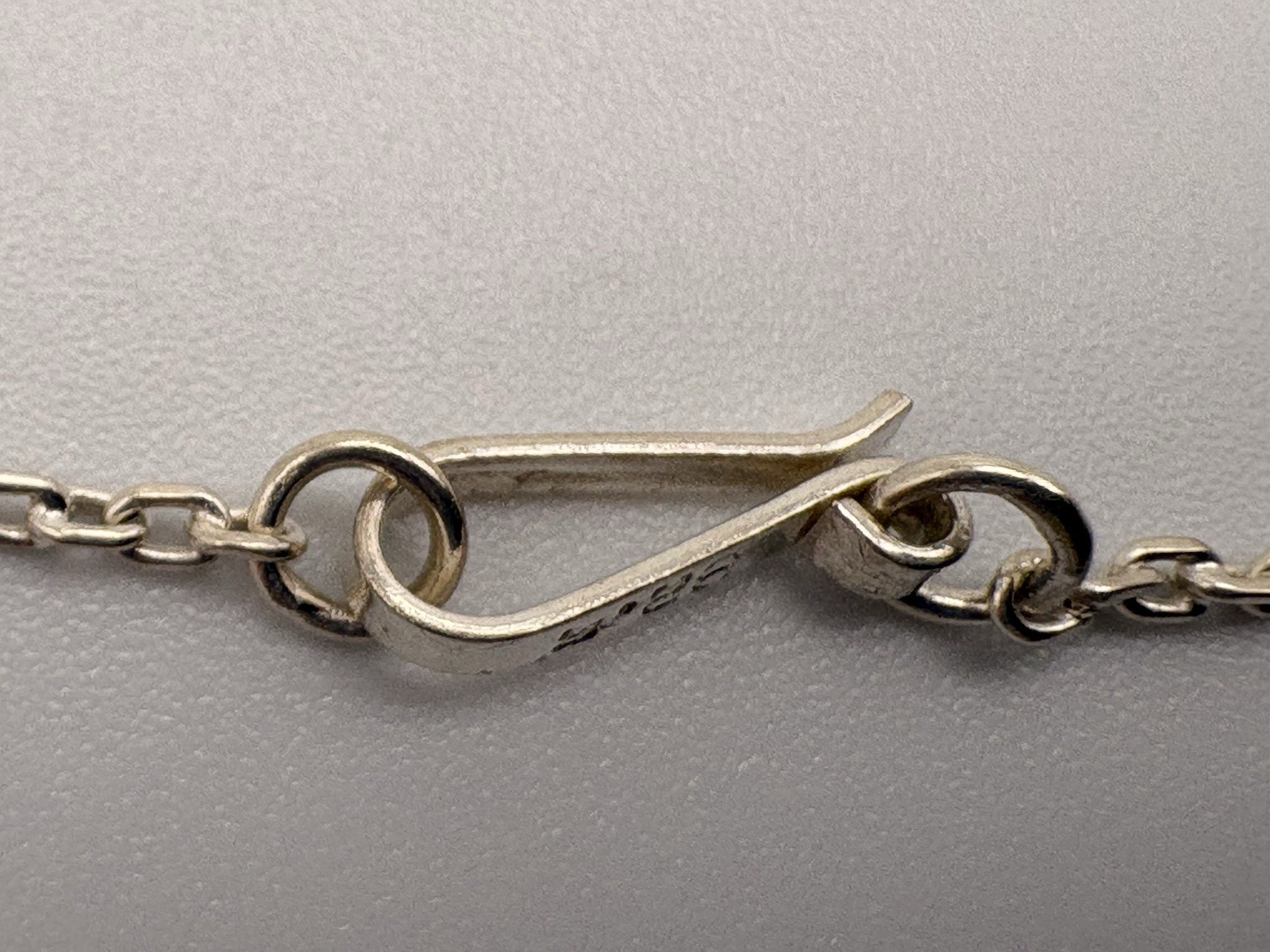 Solid Sterling Silver Drop Ball Pendant Chain Necklace 18” Vintage Hook Clasp