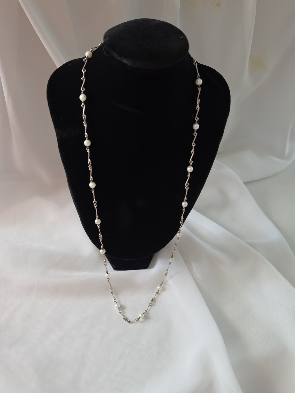 Vintage 25” Freshwater Pearl Necklace Sterling 925 Hook Clasp