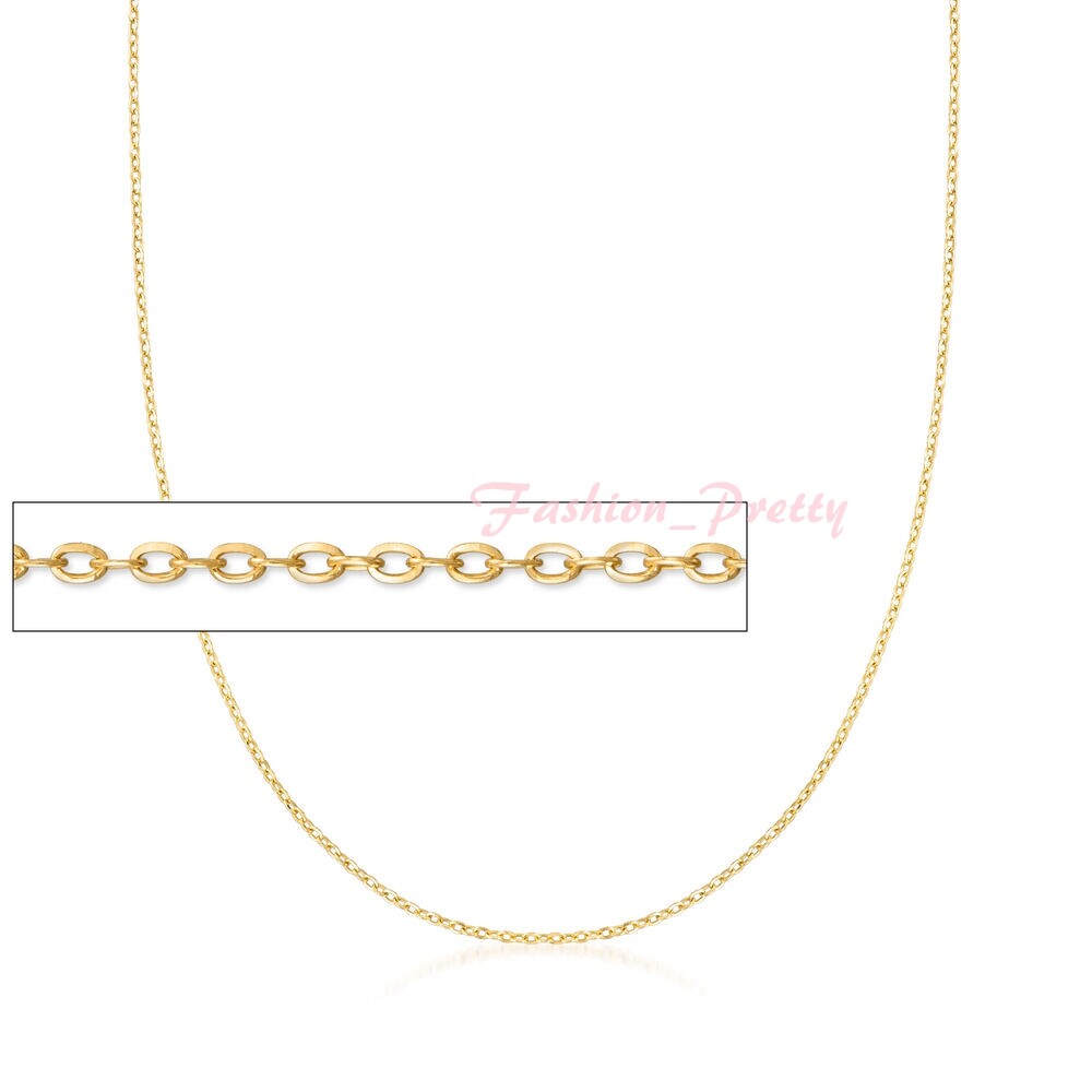 New Arrived!!! Pretty 18 Karat Yellow Gold 1.1mm 18 Inch Cable Chain Necklace