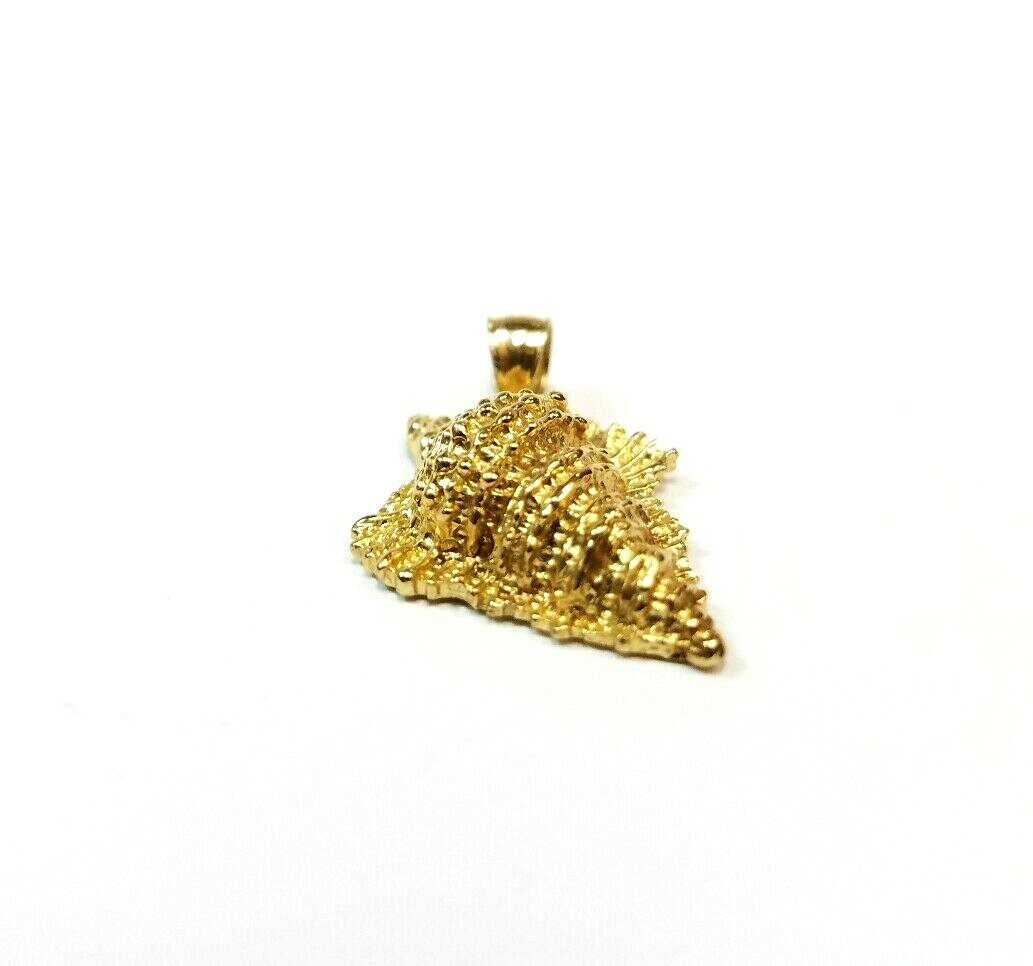 14K YELLOW GOLD CONCH SEA SHELL CHARM 3.4 GRAMS