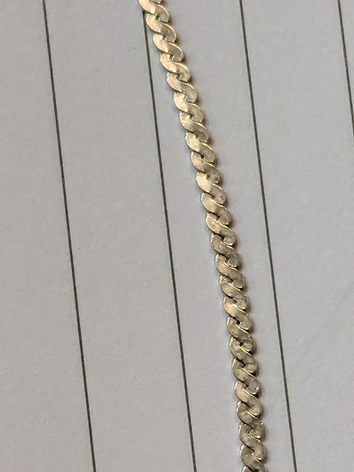 18″ Vintage Braided HerringBone Sterling Silver Necklace 6 Gms Womens