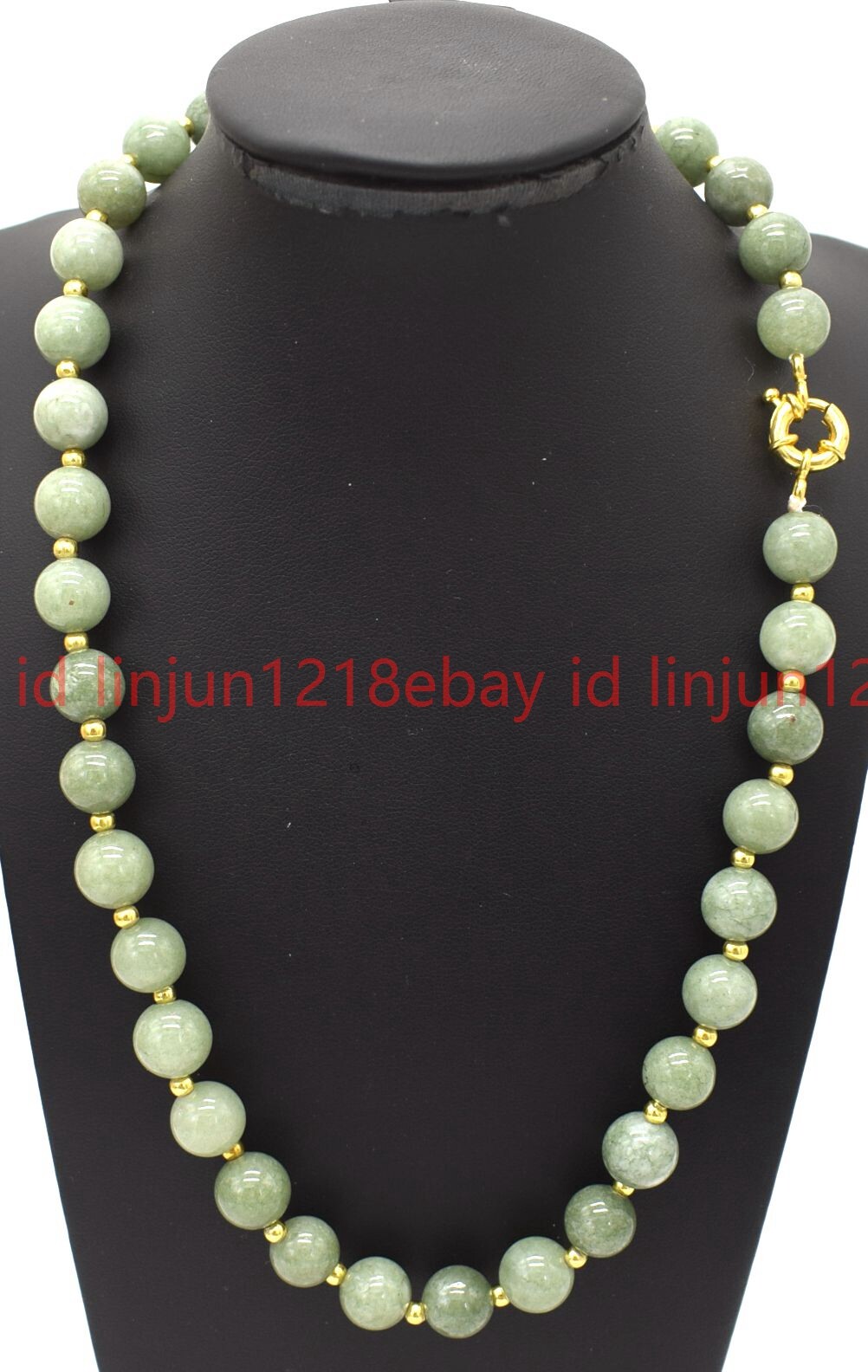Natural Beautiful 8/10/12mm A Green Jade Round Gemstone Beaded Necklace 16-32in
