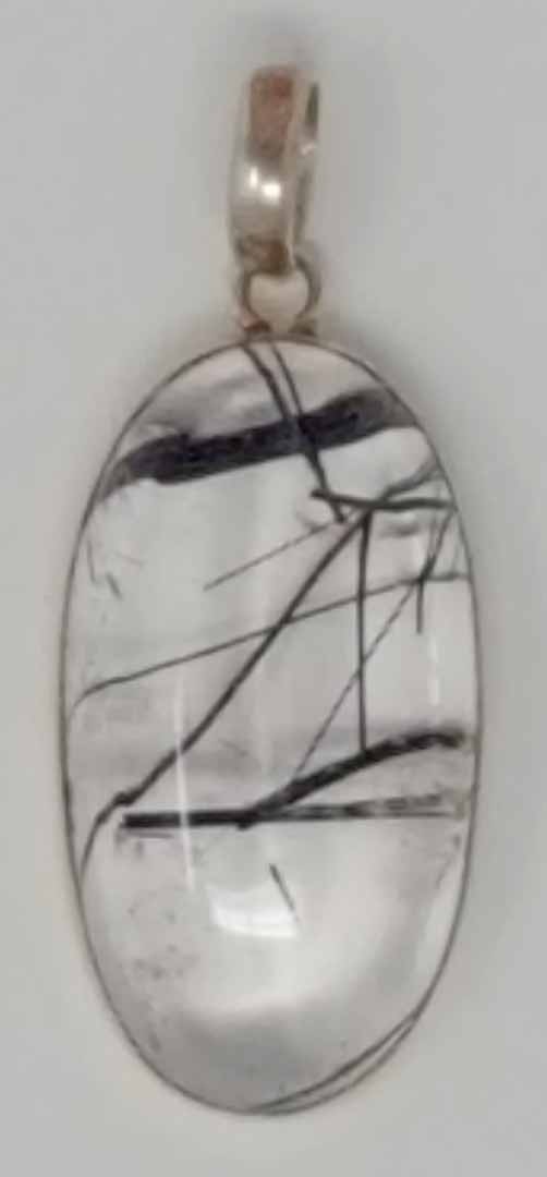 Silver Pendant Gemstone Tourmaline Quartz 19.1g AA Quality Eye Clean 925 Silver