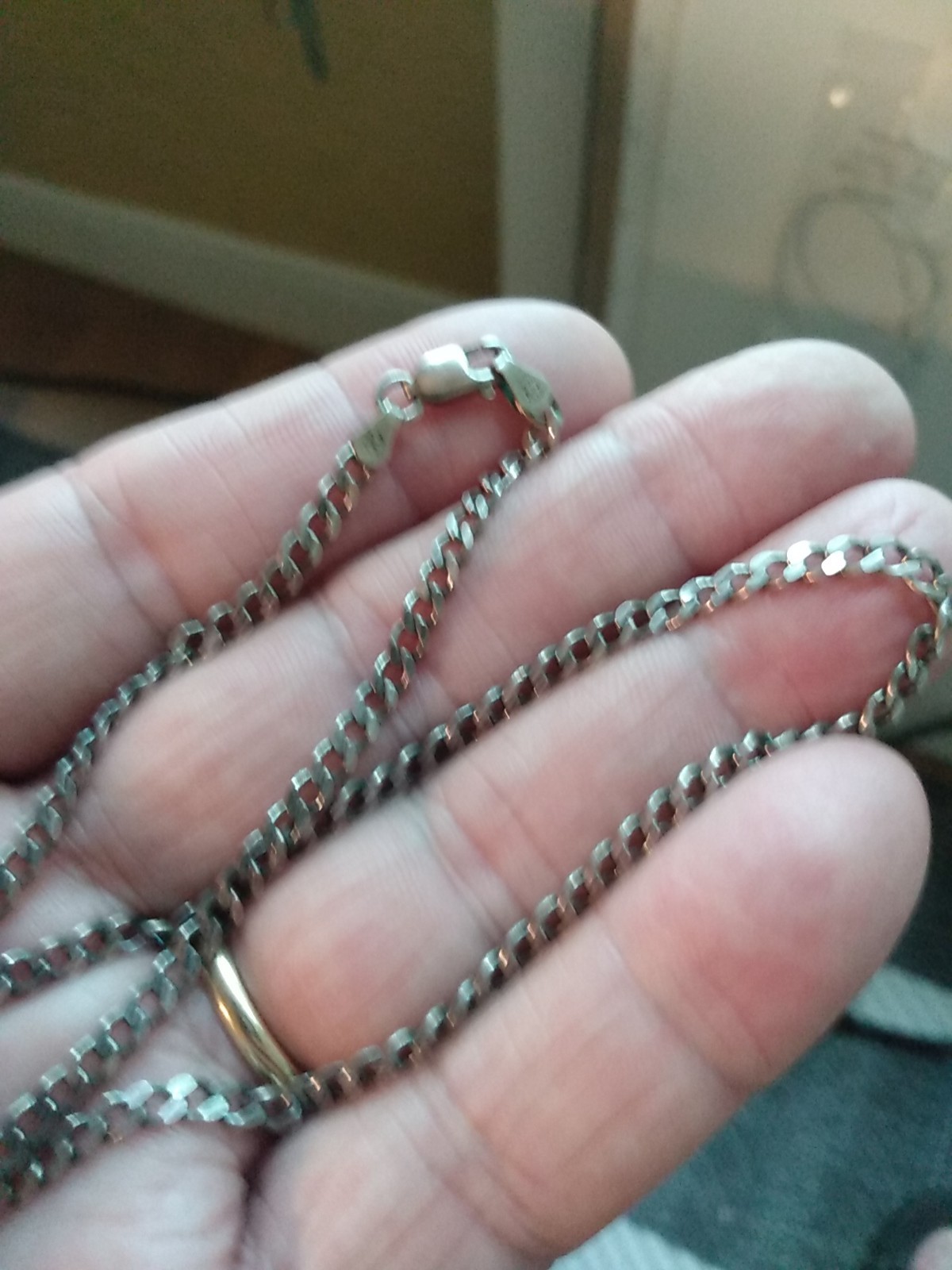 Italian Solid Sterling Silver 24 Inch Link Chain Necklace 925 Silver 10.7 Grams