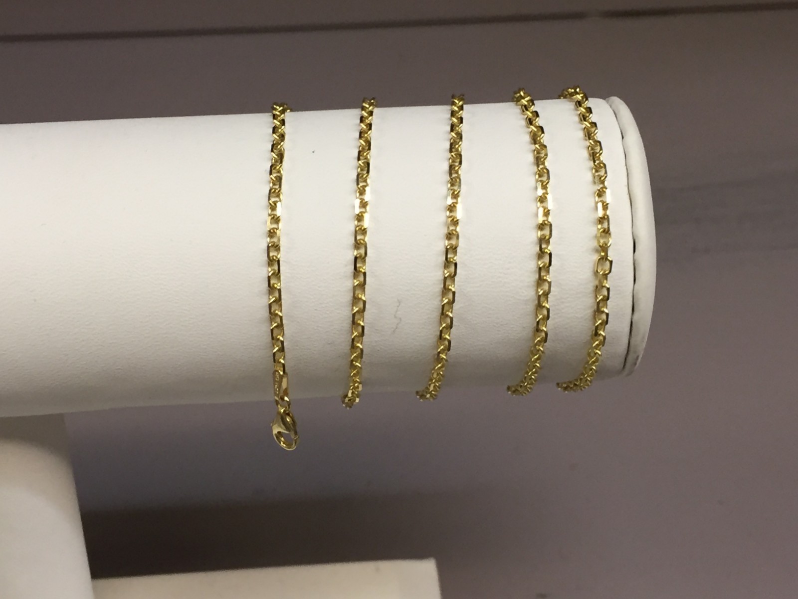 14k Yellow Gold 16″ Solid Cable Link Pendant Chain/Necklace 1.7 mm 3.4 Grams