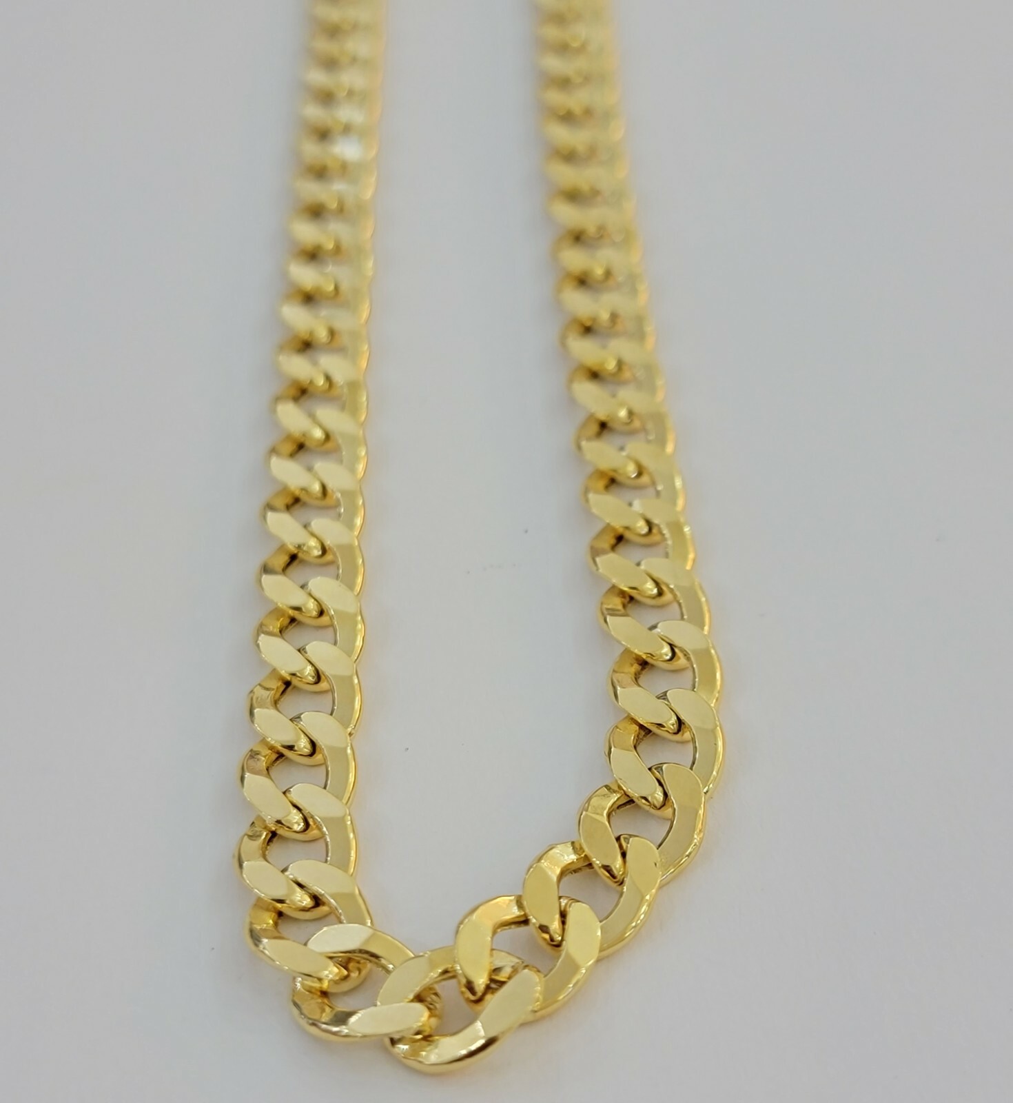 10kt Yellow Gold Chain 8mm Cuban Curb Link Necklace 26″Inch Strong Link REAL 10k