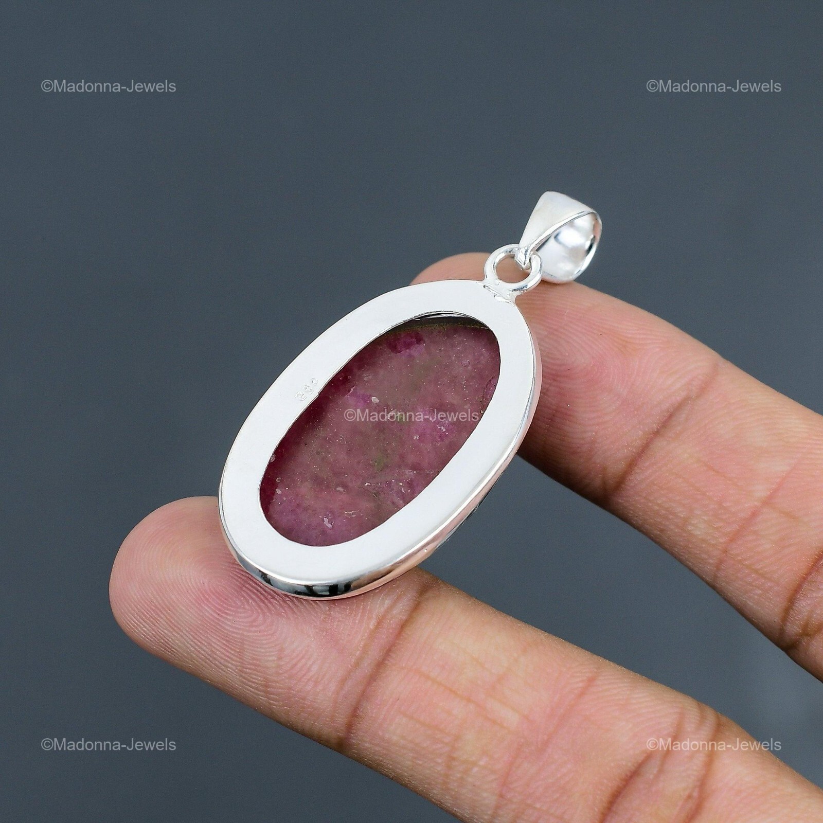Rhodonite Gemstone Wedding Bezel Anniversary Pendant Jewelry 925 Sterling Silver