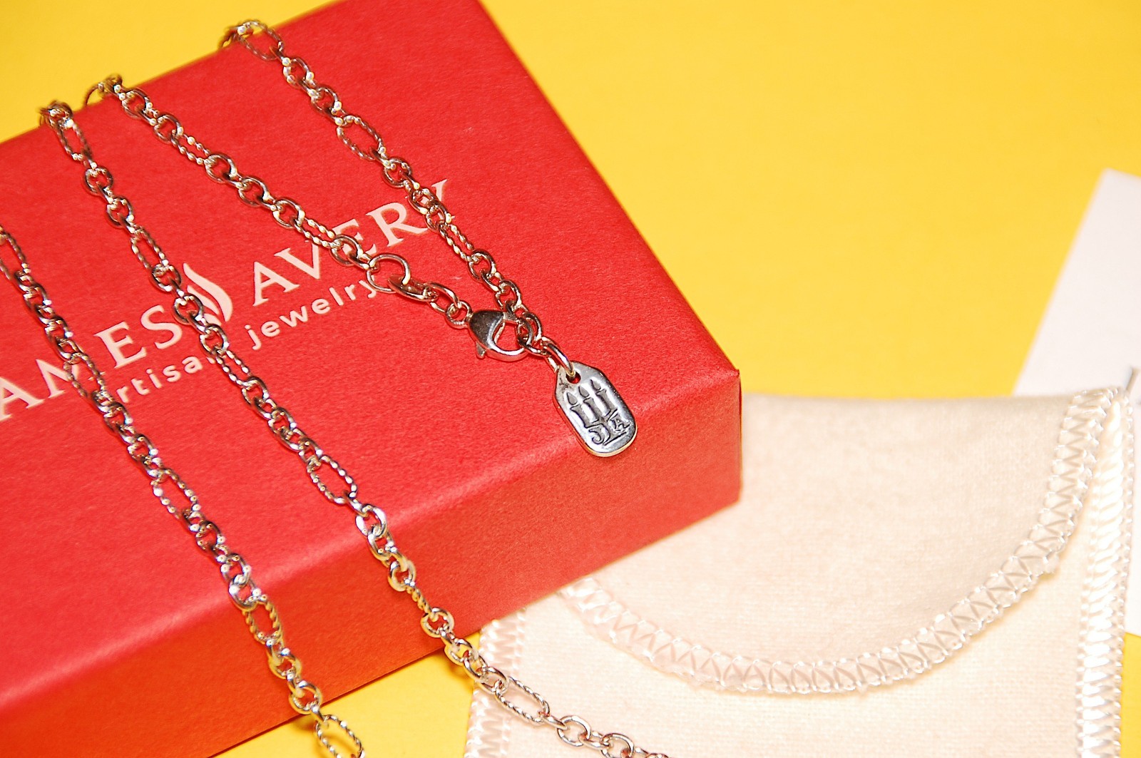 James Avery 18″ Sterling & Bronze Changeable Charm Necklace with JA Pearl Charm
