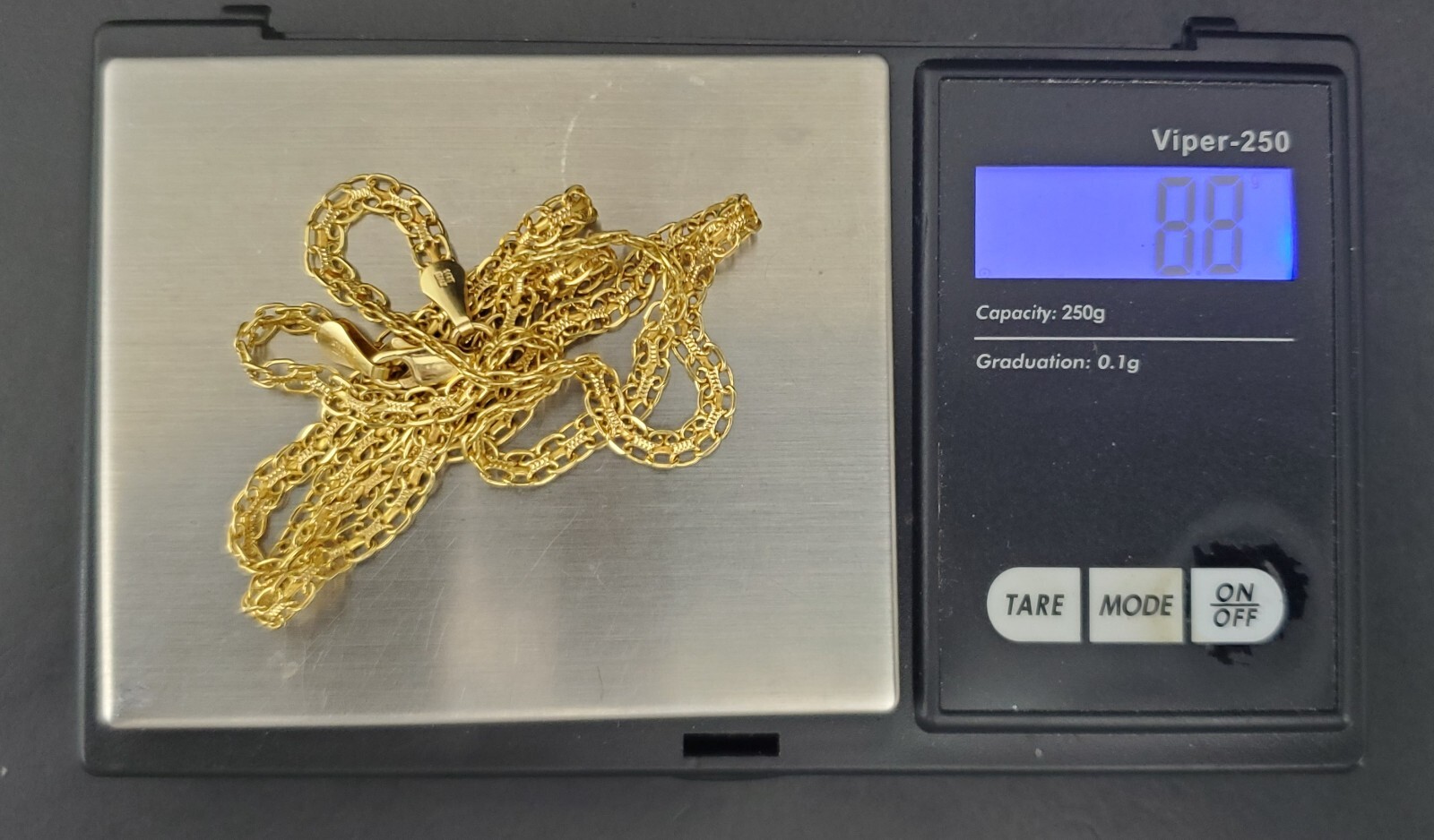 14k Solid Gold Fancy Link Style Beautiful Classic Design 24 Inch Long Chain