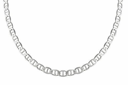 4.2mm Flat Marina Chain Necklace – 925 Sterling Silver-Mariner 16,18,20,22,24,30