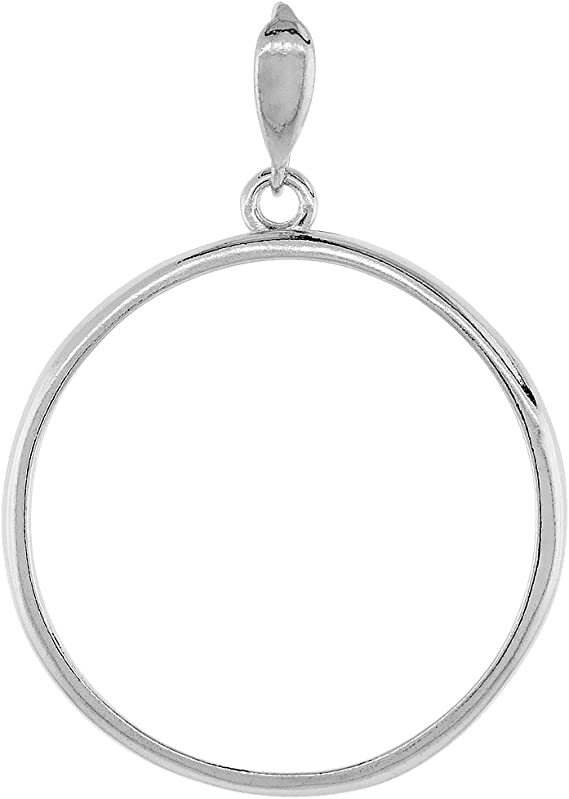 925 Sterling Silver Half Dollar Bezel 30 mm Coins Prong Back Round Edge 50 Cent