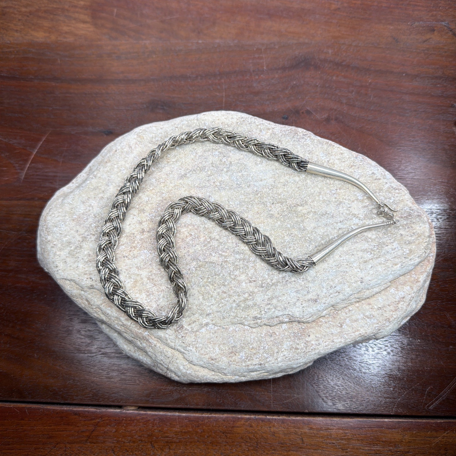 Vintage Sterling Silver 18 Strand Liquid Silver Braided Necklace 42.30 Grams 18”