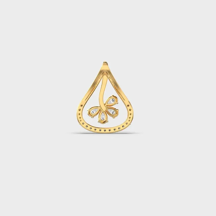 2.00 Ct Daffodil Diamond Pendant (Without Chain) 14k gold plated