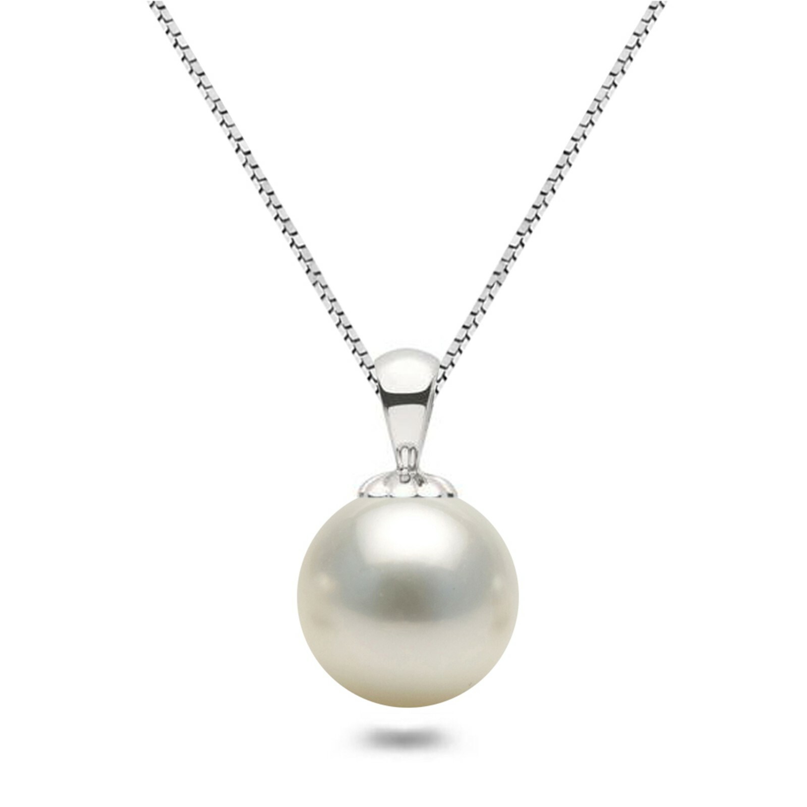 Japanese Akoya Pearl Pendant AAAA Graded White Pearl Necklace Silver Settings
