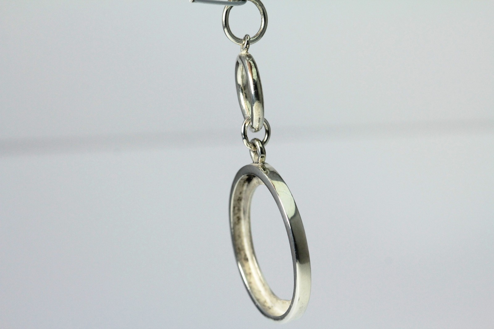 925 Sterling Silver Round Stone Setting Large Pendant 9.6 Grams (PEN3521)