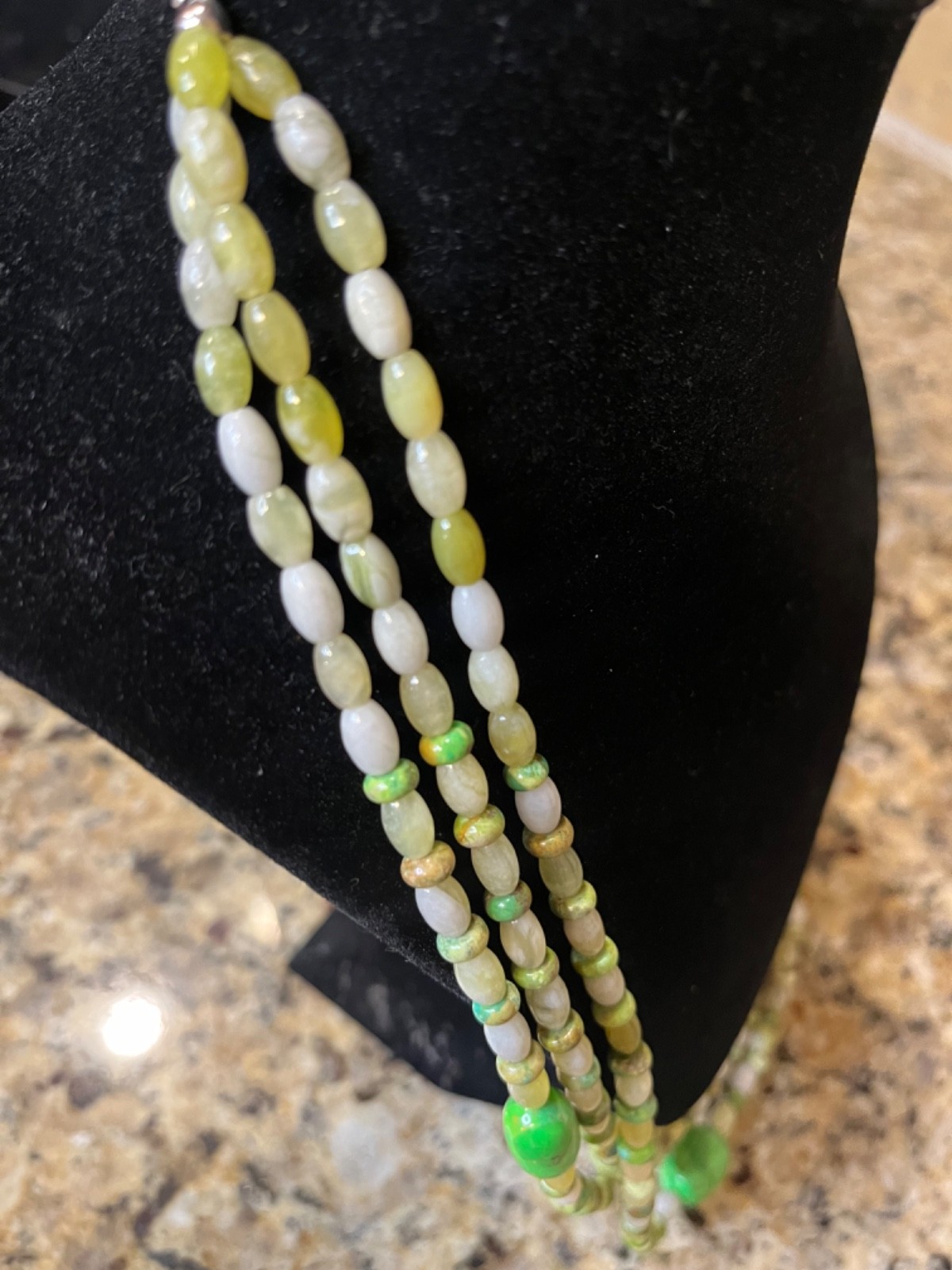 Jay King Mojave Turquoise and Serpentine Stones Necklace, vintage jewelry,