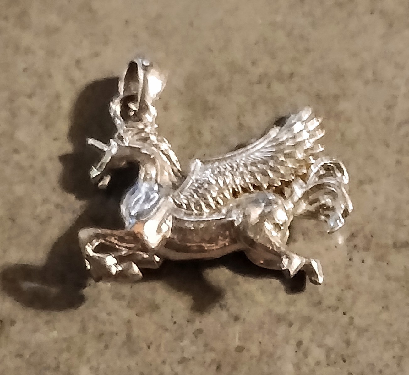 Beautiful Stainless Steel PEGASUS Pendant Charm “New Leaf”