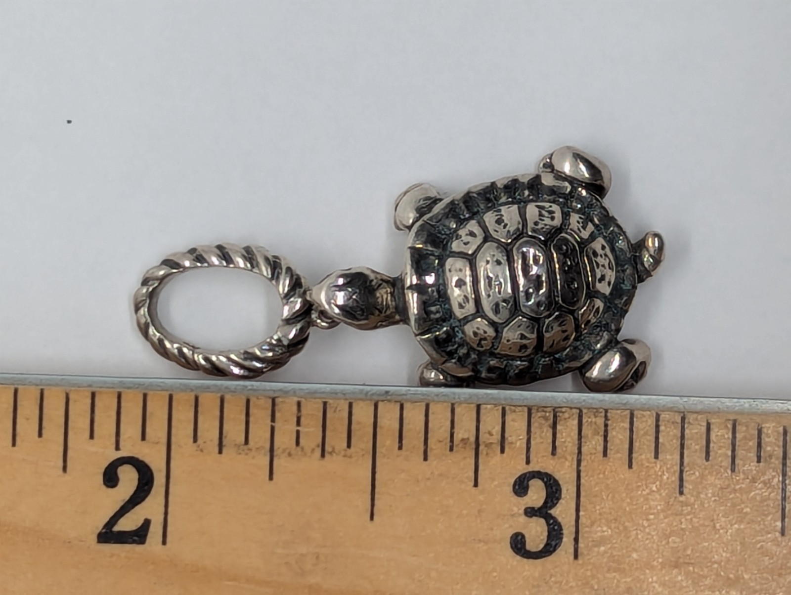David Yurman Sterling Cable Turtle Enhancer Pendant Charm Retired