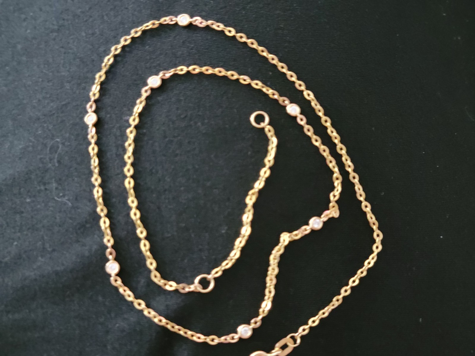Estate 14k Italy Diamonds By The Yard Necklace