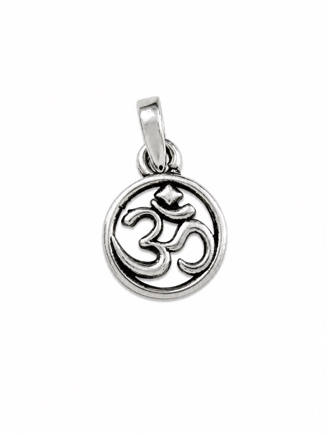 925 Sterling Silver Om Pendant OM Symbol Spiritual Necklace Yoga Jewelry